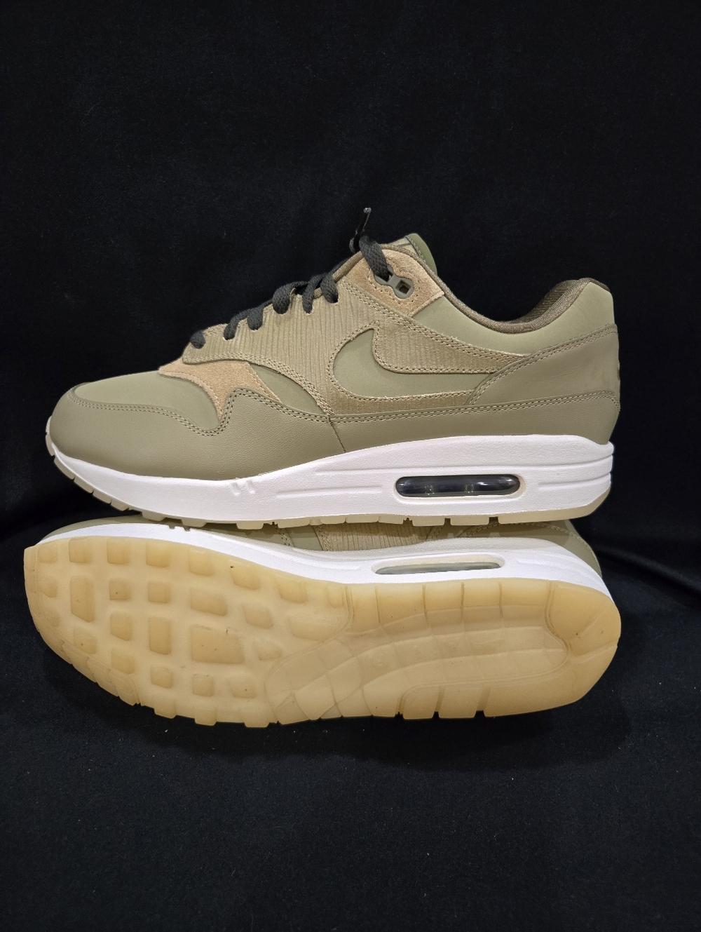 Nike Air Max 1 Men's Olive Green Athletic Sneakers with Air Cushion